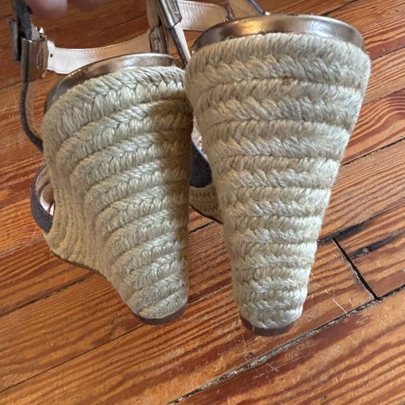 Cole Haan Denim Gold Wedges Ankle Strap Women’s U.S. Size 8.5 - Picture 6 of 9